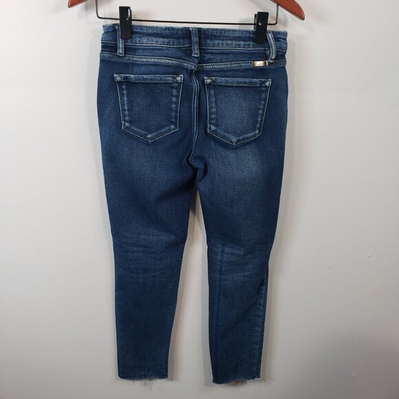 KanCan Women Sz 25/3 Cropped Ankle Raw Hem Distressed Mid Rise Stretch /A260 - Picture 6 of 9